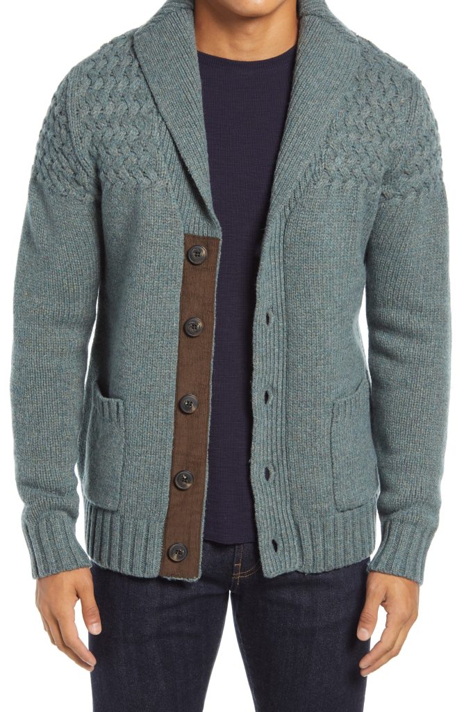 mens shawl collar cardigan