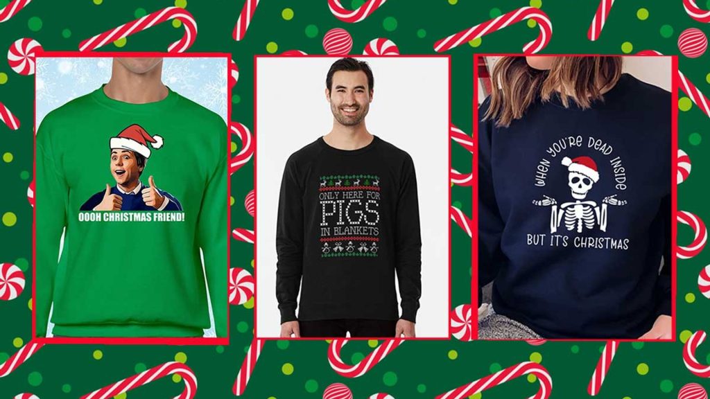 spencer's funny ugly christmas sweaters