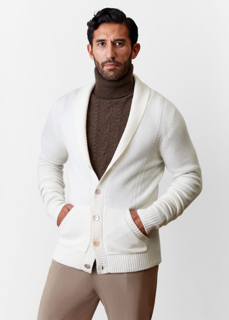 mens shawl collar cardigan