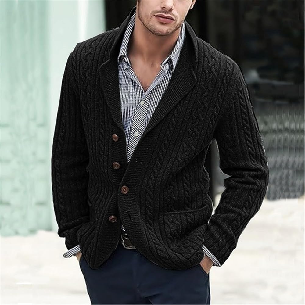 Men black cardigan