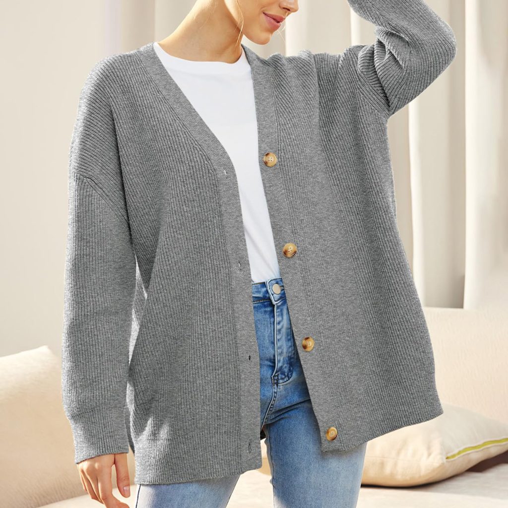 Gray cardigan womens