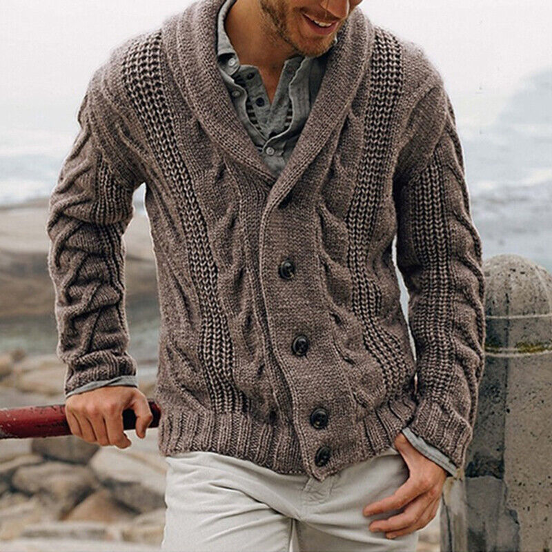 mens knit cardigan