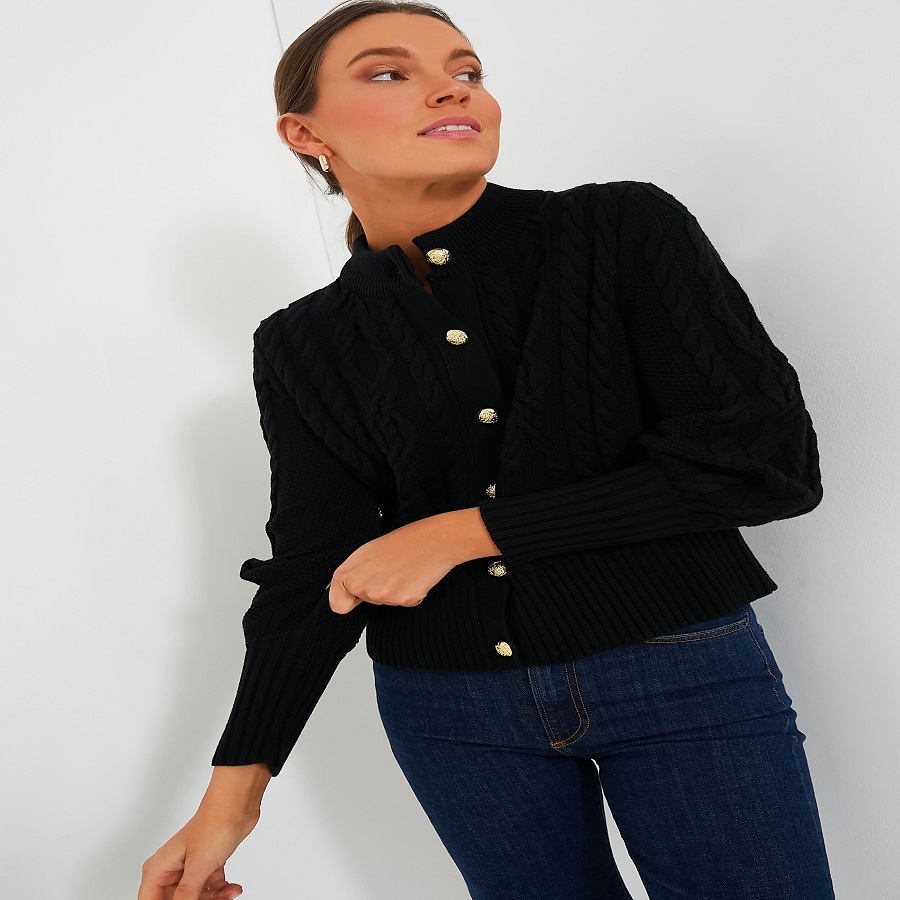 Black cotton cardigan