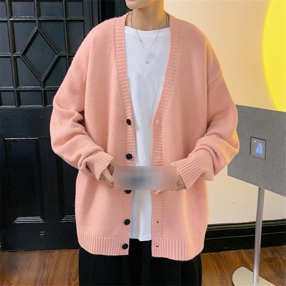 mens pink cardigan