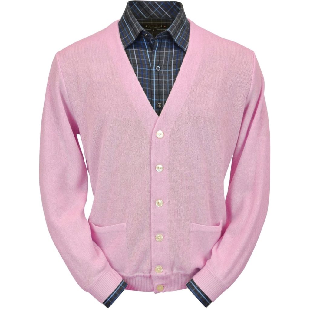 mens pink cardigan