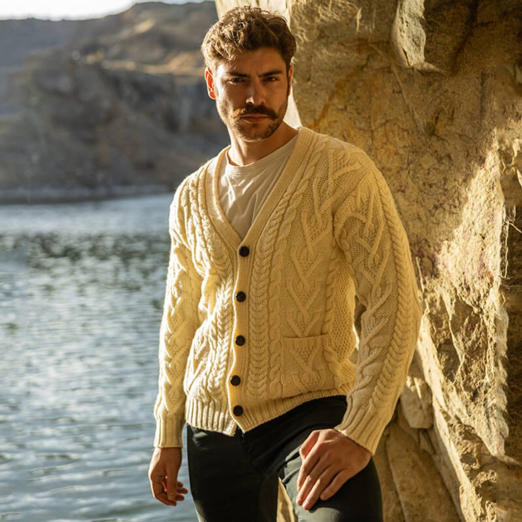 wool cardigan men