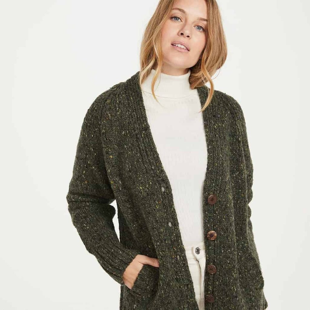 womens green cardigan