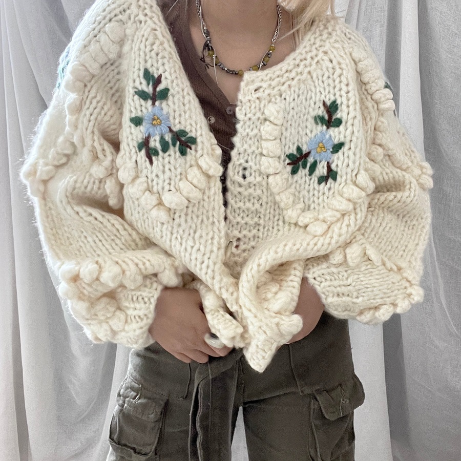 Crochet flower cardigan