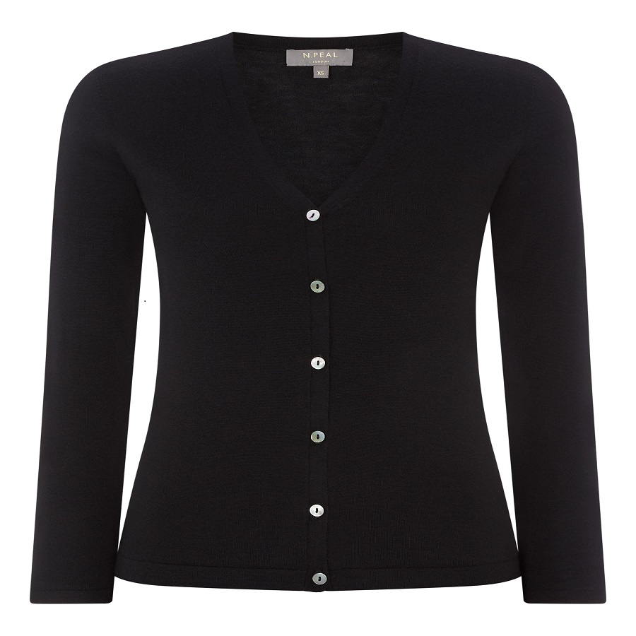 Women's black cardigan sweater