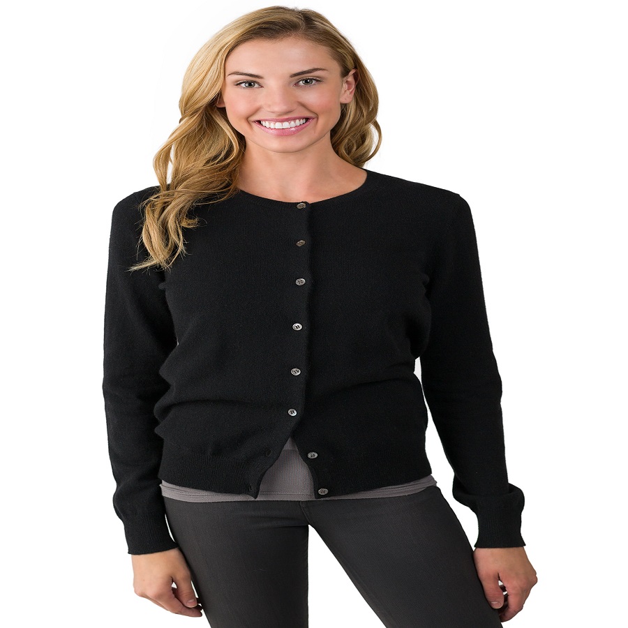 Women's black cardigan sweater