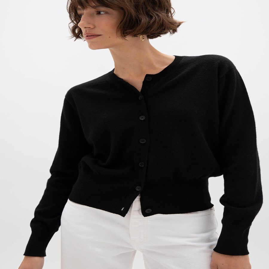 black cashmere cardigan