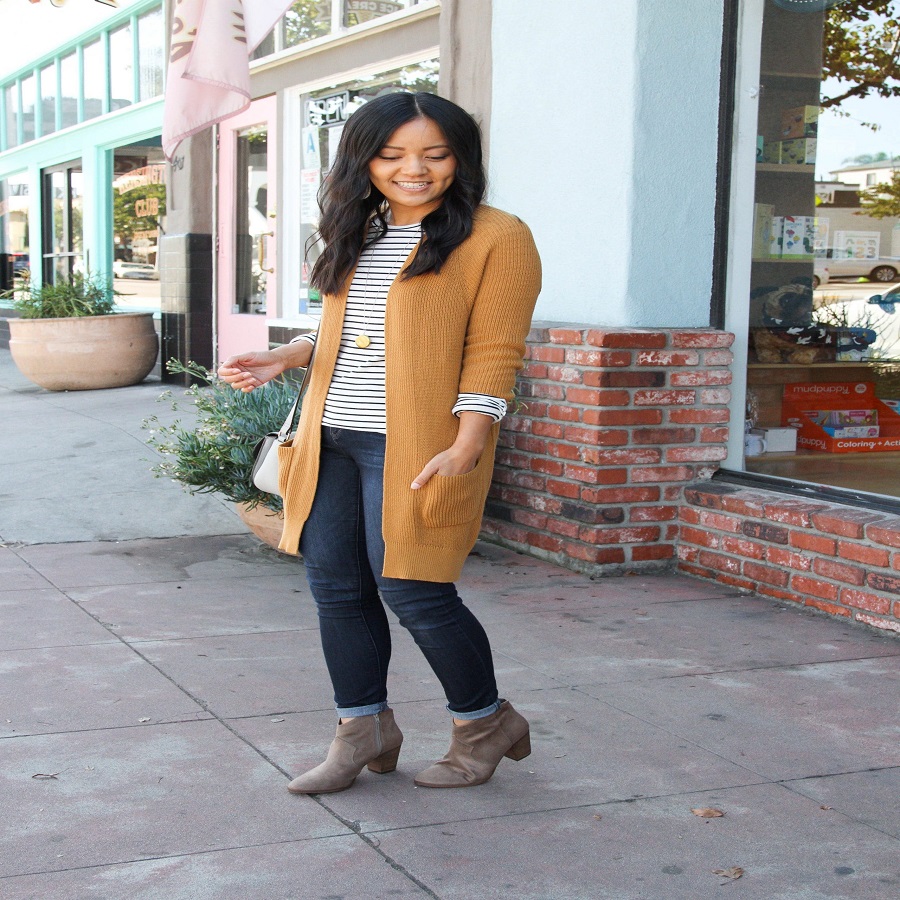 Tan cardigan outfit