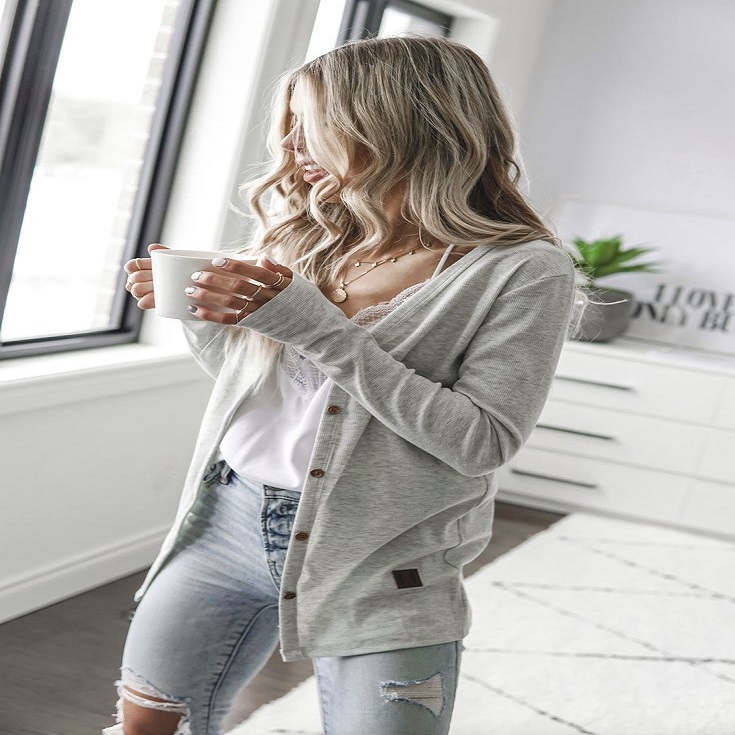 gray cardigan outfit