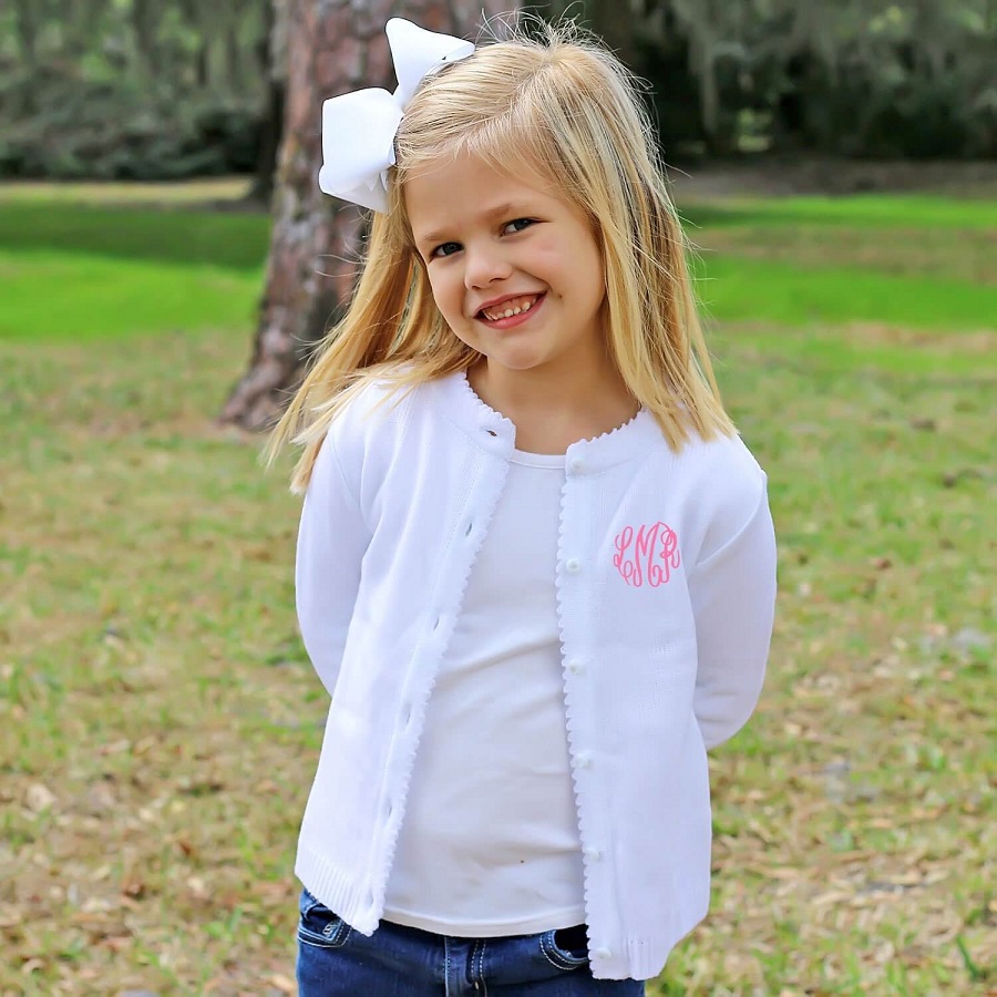 girls white cardigan