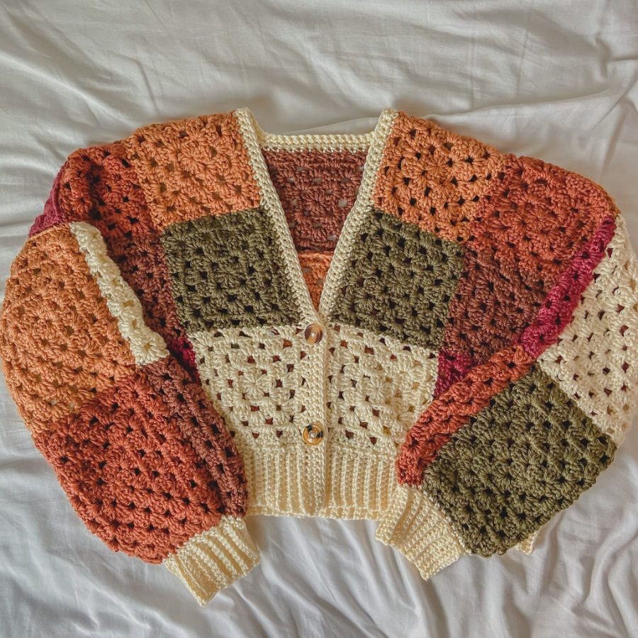 Crochet square cardigan