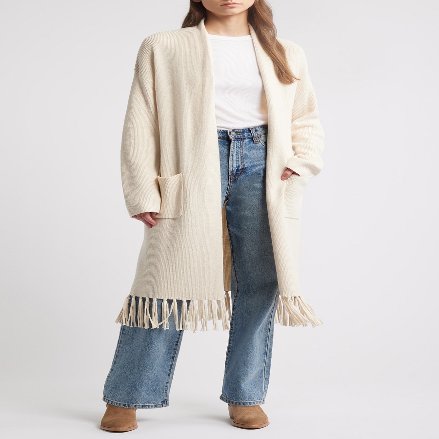 Long Open Front Cardigan